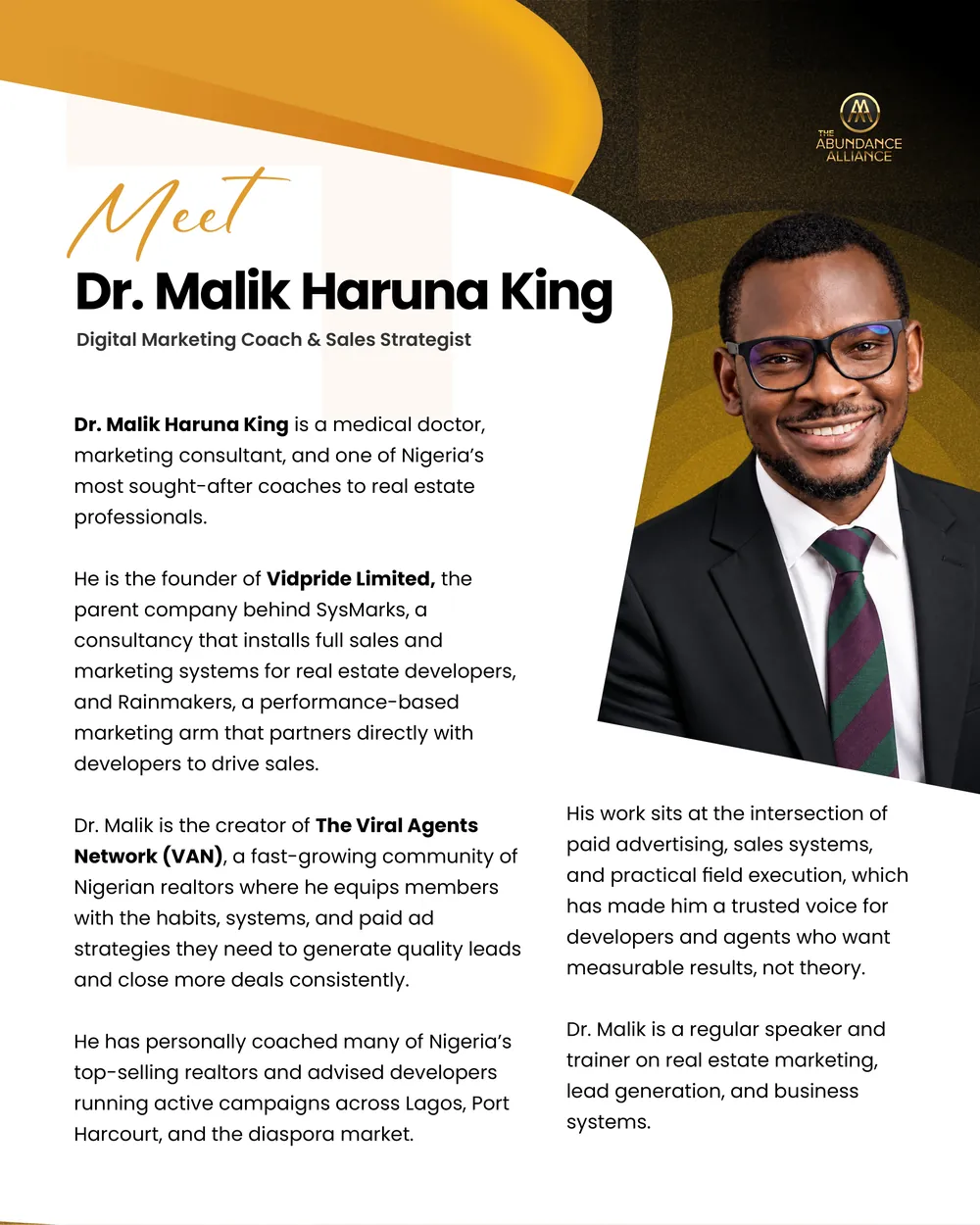 Dr Malik Haruna King