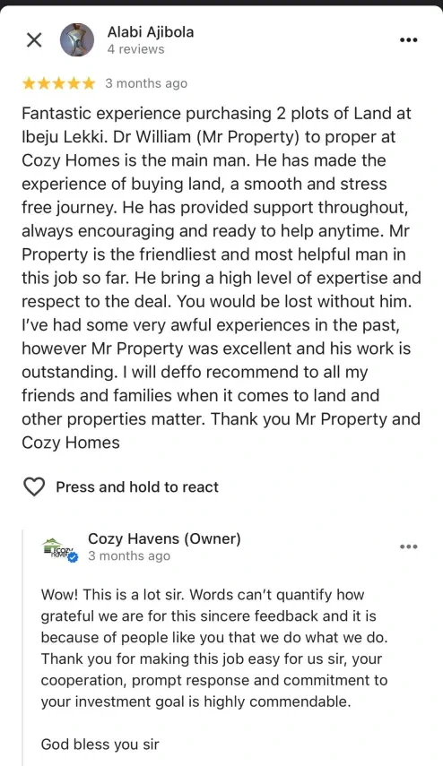 Client testimonial