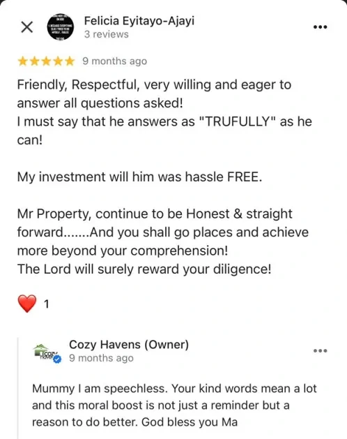 Client testimonial